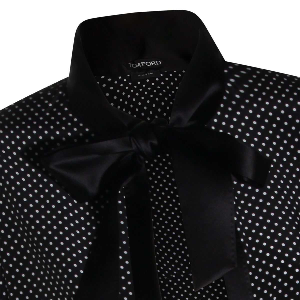 Polka Dot Blouse with Satin Bow Detail