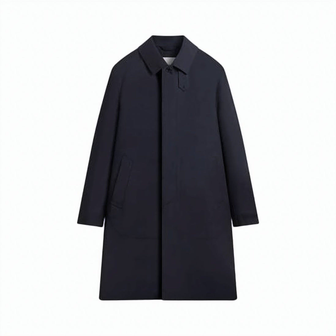 Long Black Coat with Classic Collar