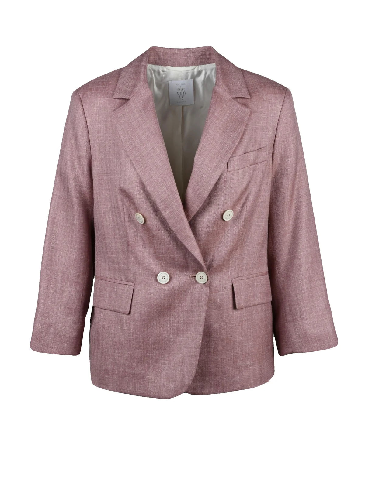 Pink Double-Breasted Wool Silk Jacket