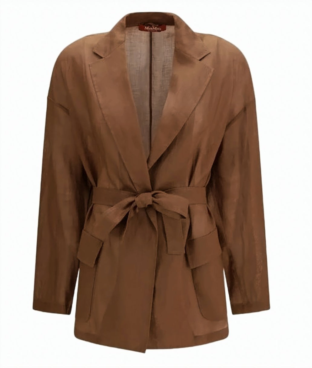 Ramie Canvas Belted Jacket