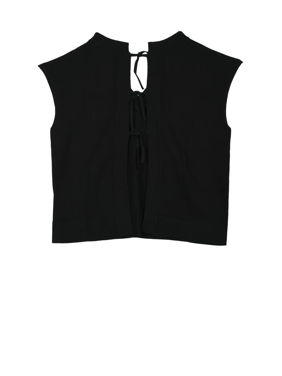 Black Cotton Knit Top