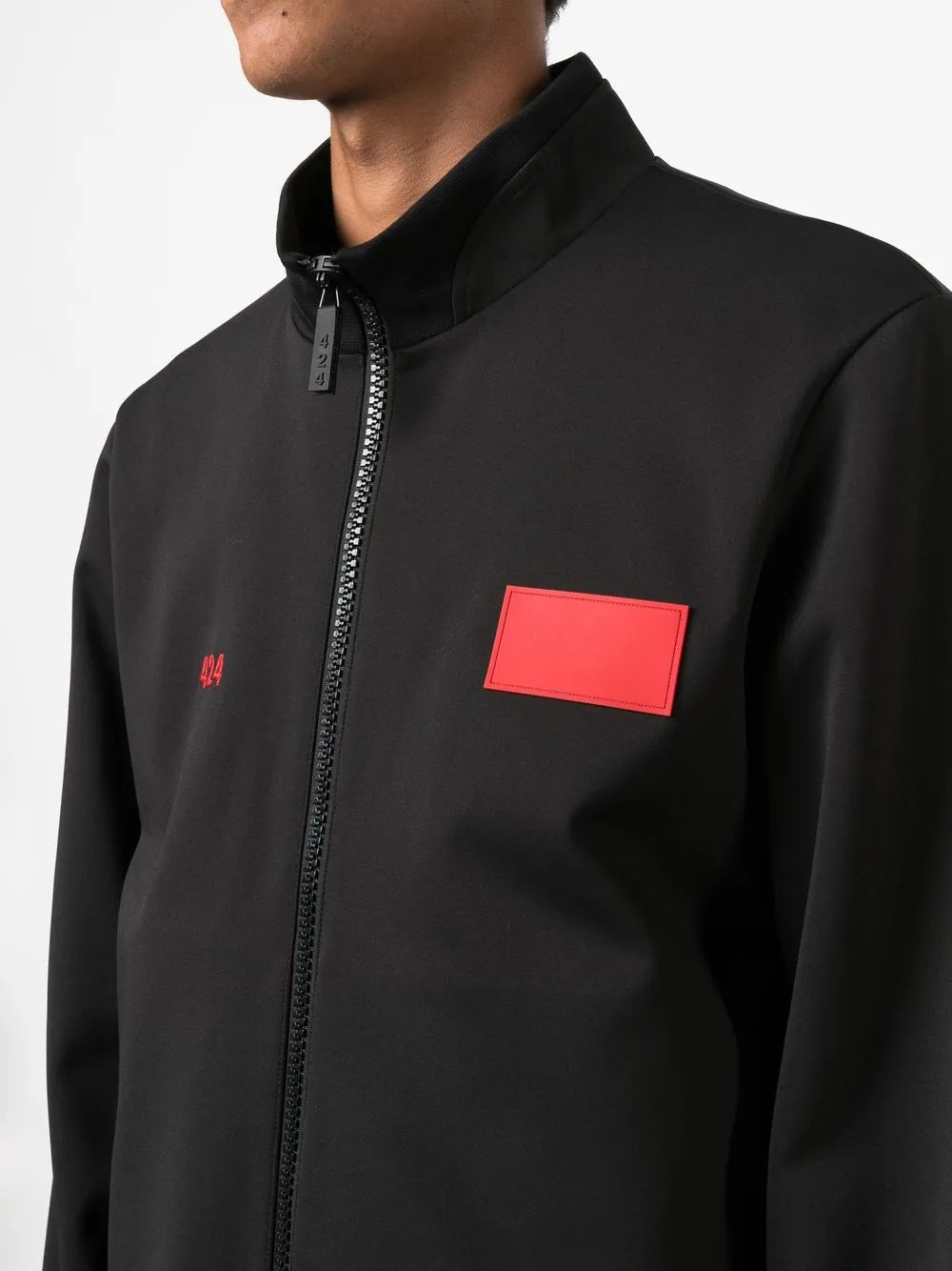Structured Giubbino Jacket With Front Zipper And Ribbed Details