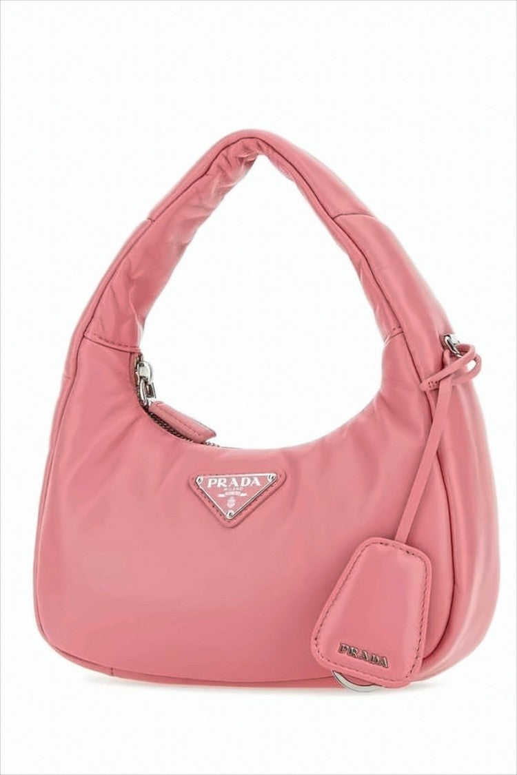 Crescent-Shaped Pink Shoulder Bag