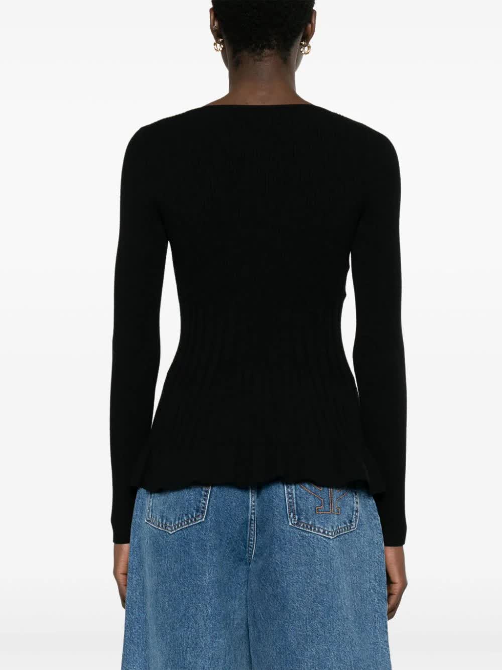 Fitted Ribbed Peplum Sweater