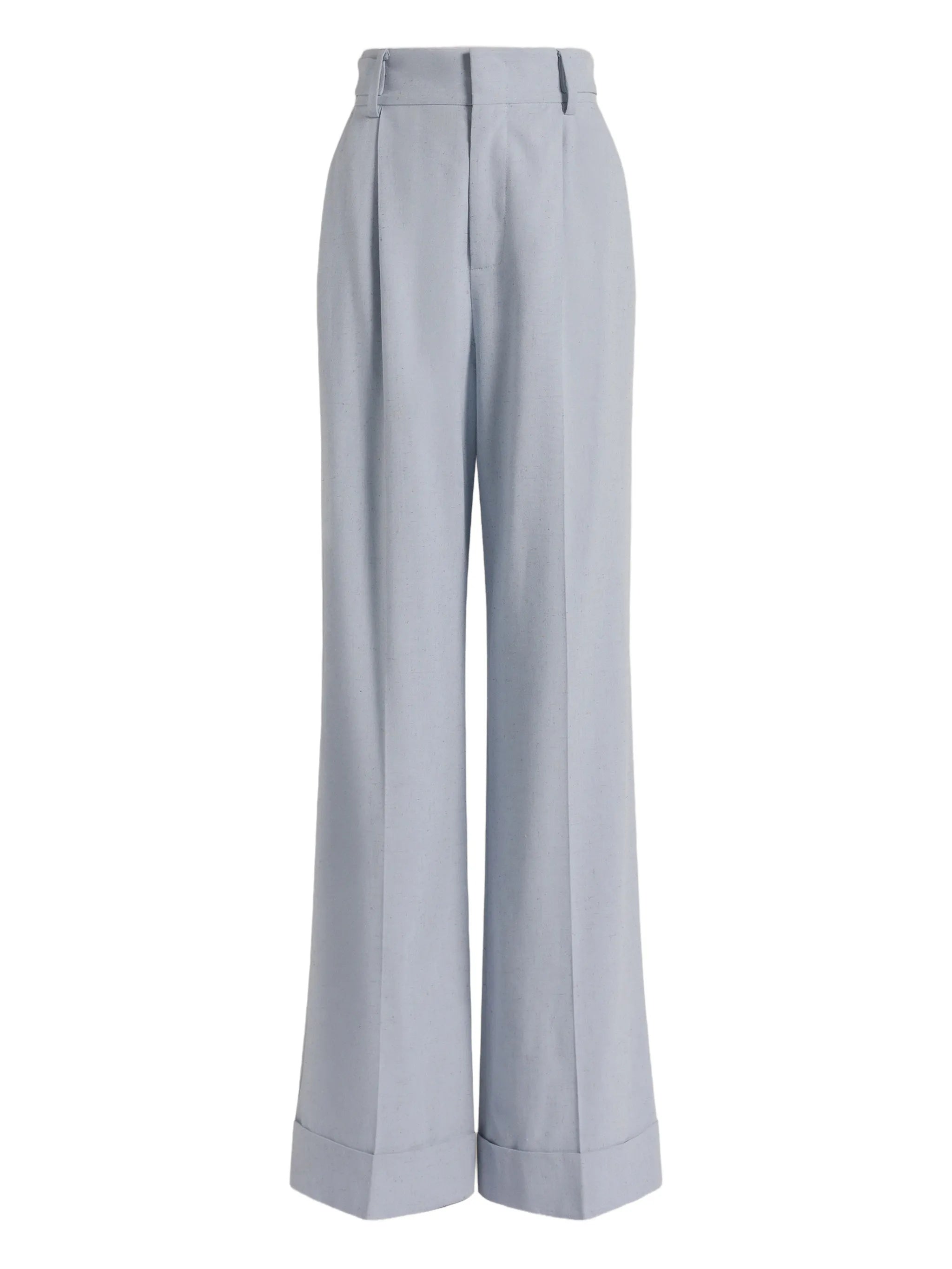 Blue Pantalone High-Waisted Wide-Leg Viscose Trousers