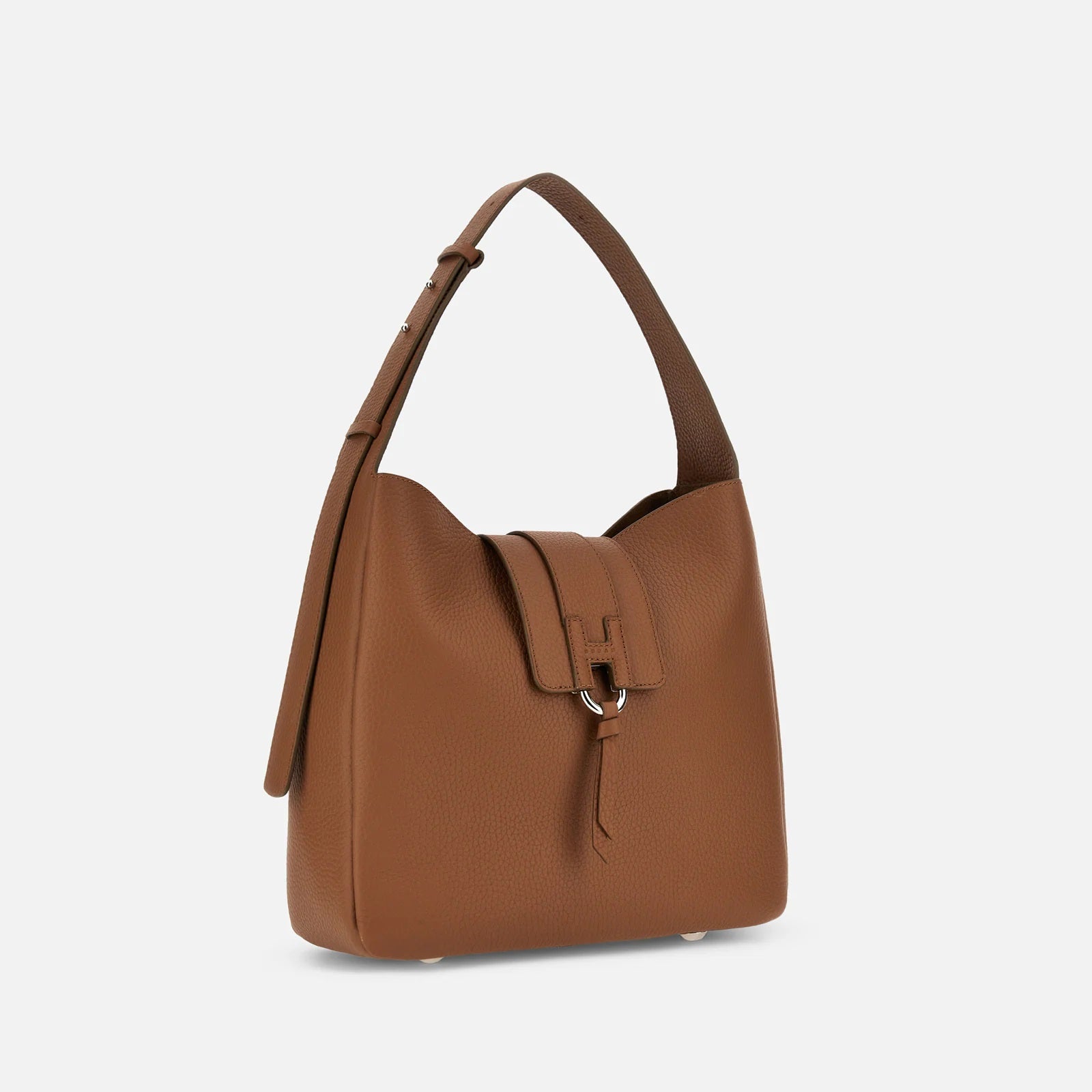 Brown H01X Hobo Verticale Leather Hobo Bag