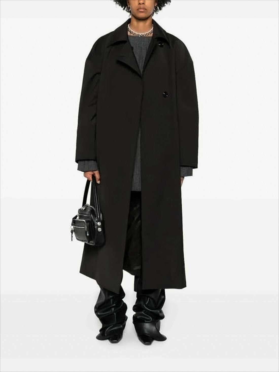 Long Coat With Self-Tie Belt