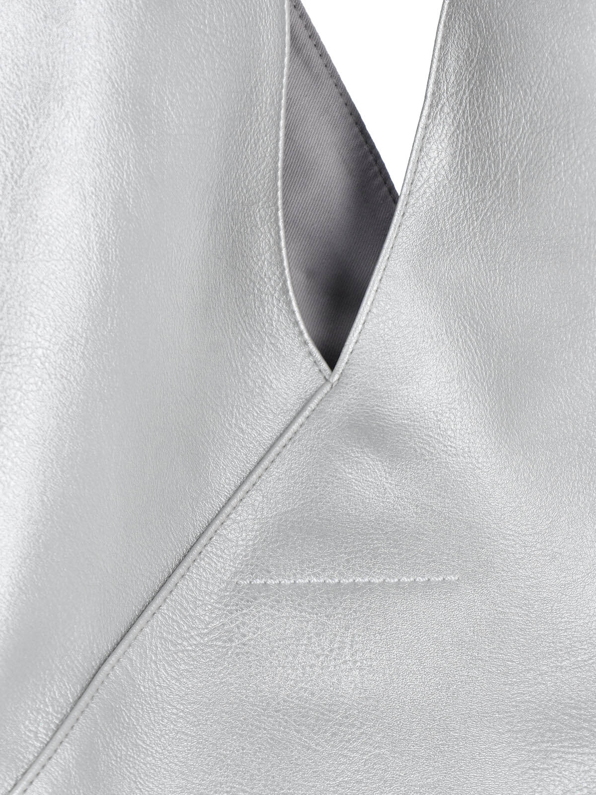 Structured Silver Bag With Minimalistic Design