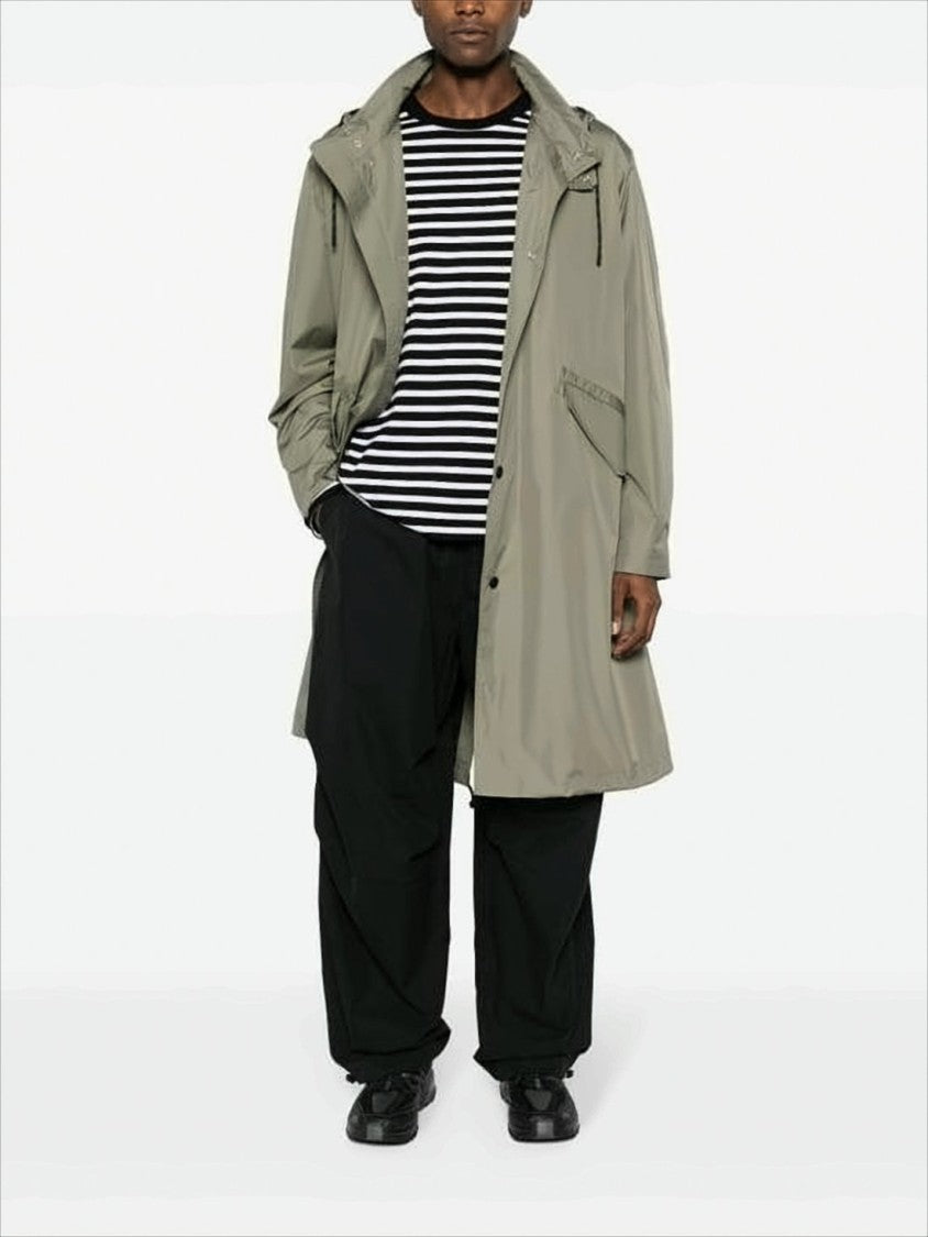 Long Loose-Fit Jacket with High Collar