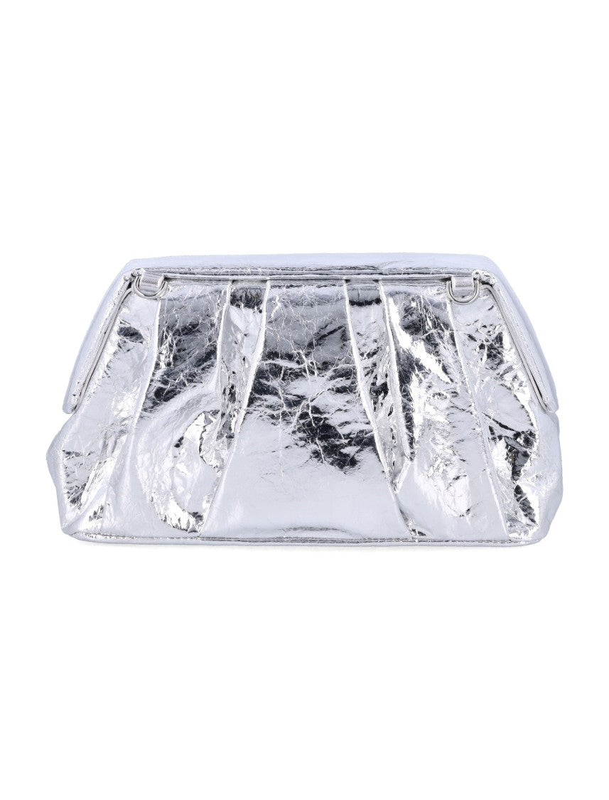Afrodite Metallic Silver Clutch