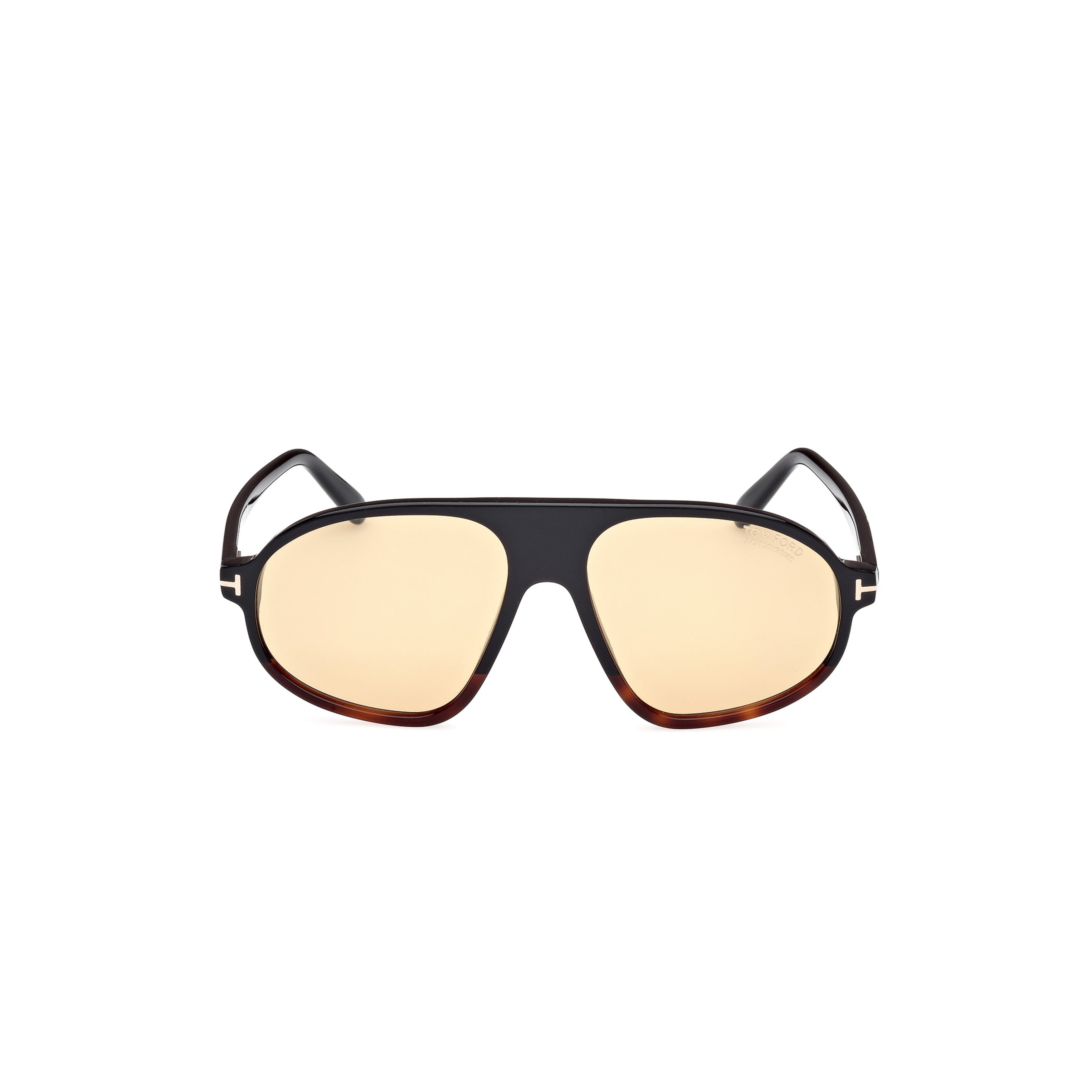 Ft1178 Aviator Sunglasses with Tortoiseshell Edging and Amber Lenses