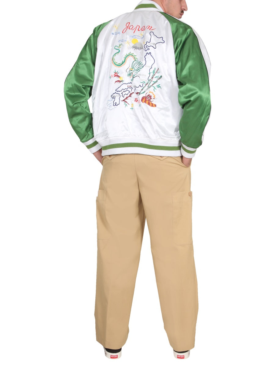 "France Japan" Double Face Bomber Jacket