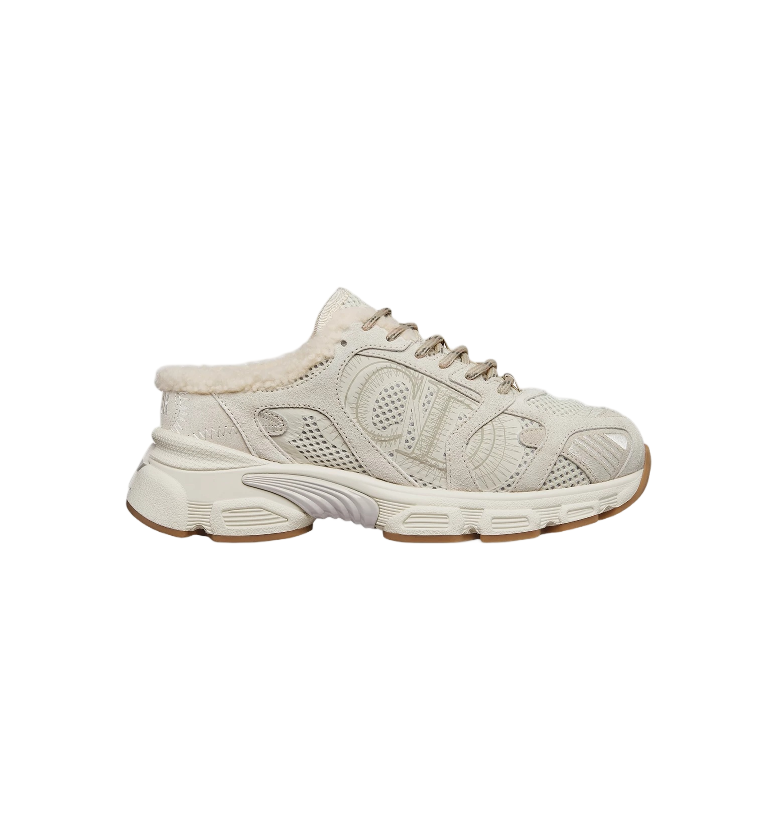 Beige Chunky Shearling Lined Star Sneakers