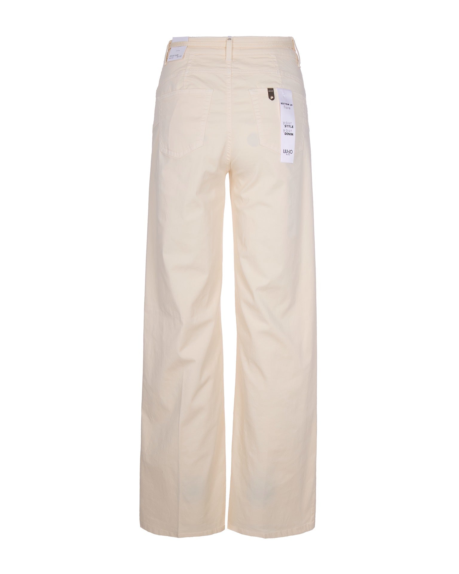 High-Waisted Flare Jeans with Logo Buckle Belt