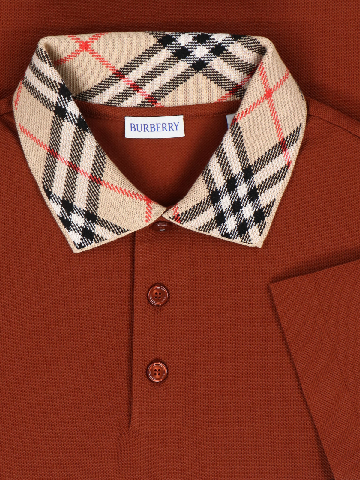 'Check' Polo – Brown