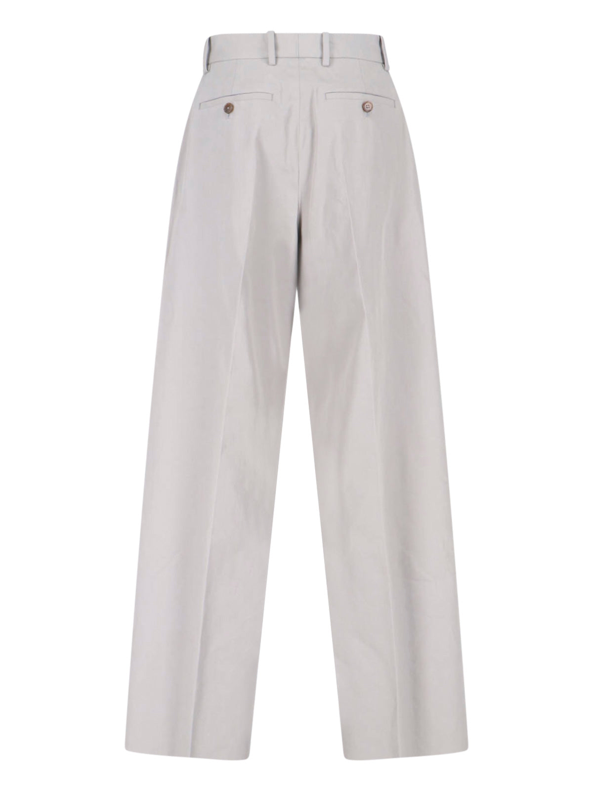 Grey High-Waisted Tailored Wide-Leg Trousers