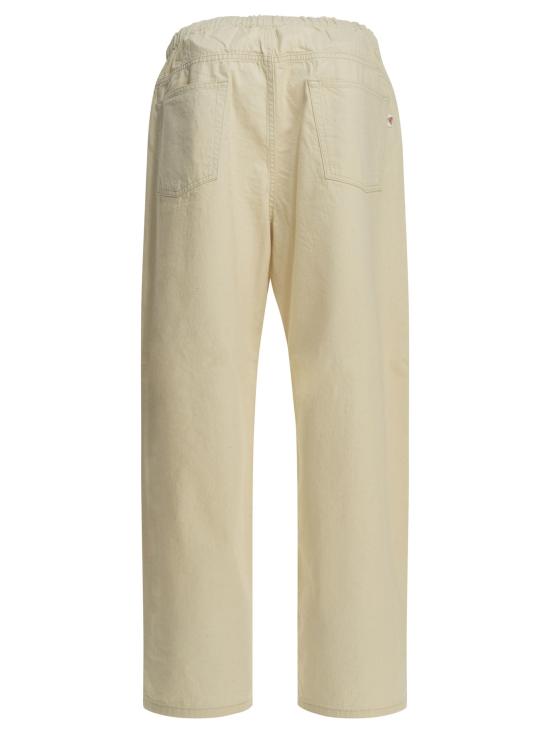 Relaxed Fit Cotton Pants With Integrated Buckle Belt