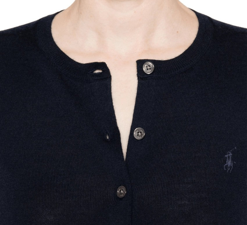 Classic Crew Neck Wool Cardigan