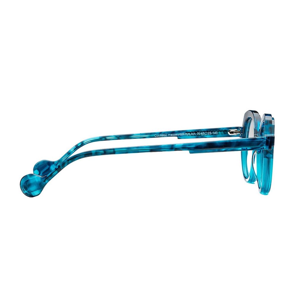 Halma Compact Round Sunglasses In Speckled Turquoise Acetate