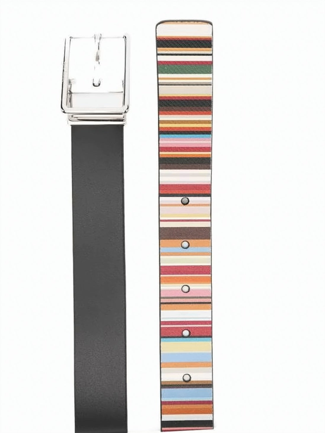 Leather Belt With Striped Pattern