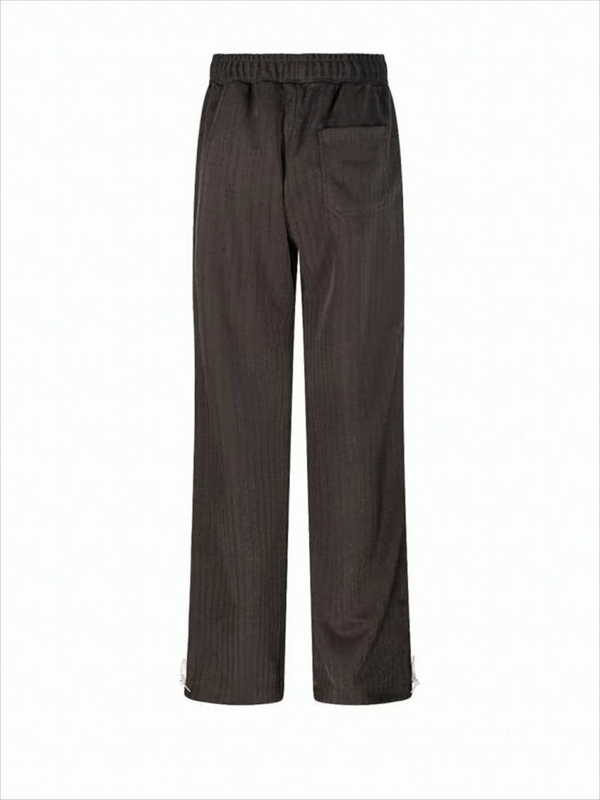 Straight Black Pants with Relaxed Fit and Adjustable Hem