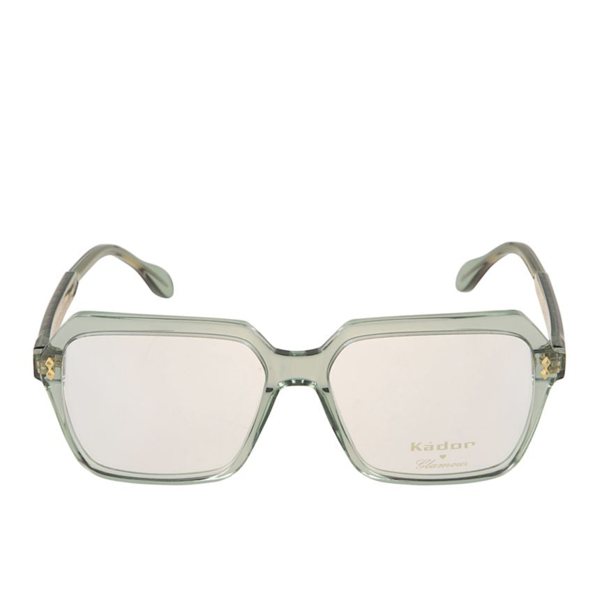 Giada Glamour Geometric Square Sunglasses with Translucent Green Tint
