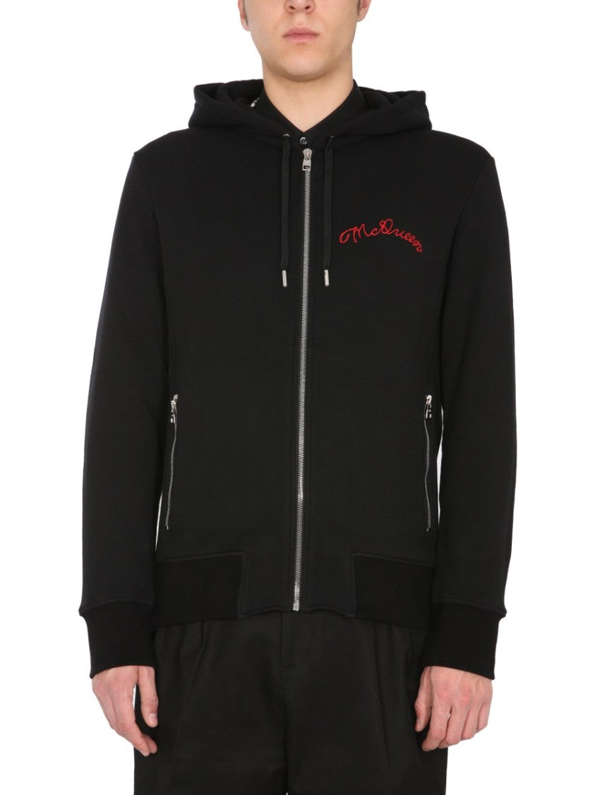 Hooded Sweatshirt With Full Zip Front