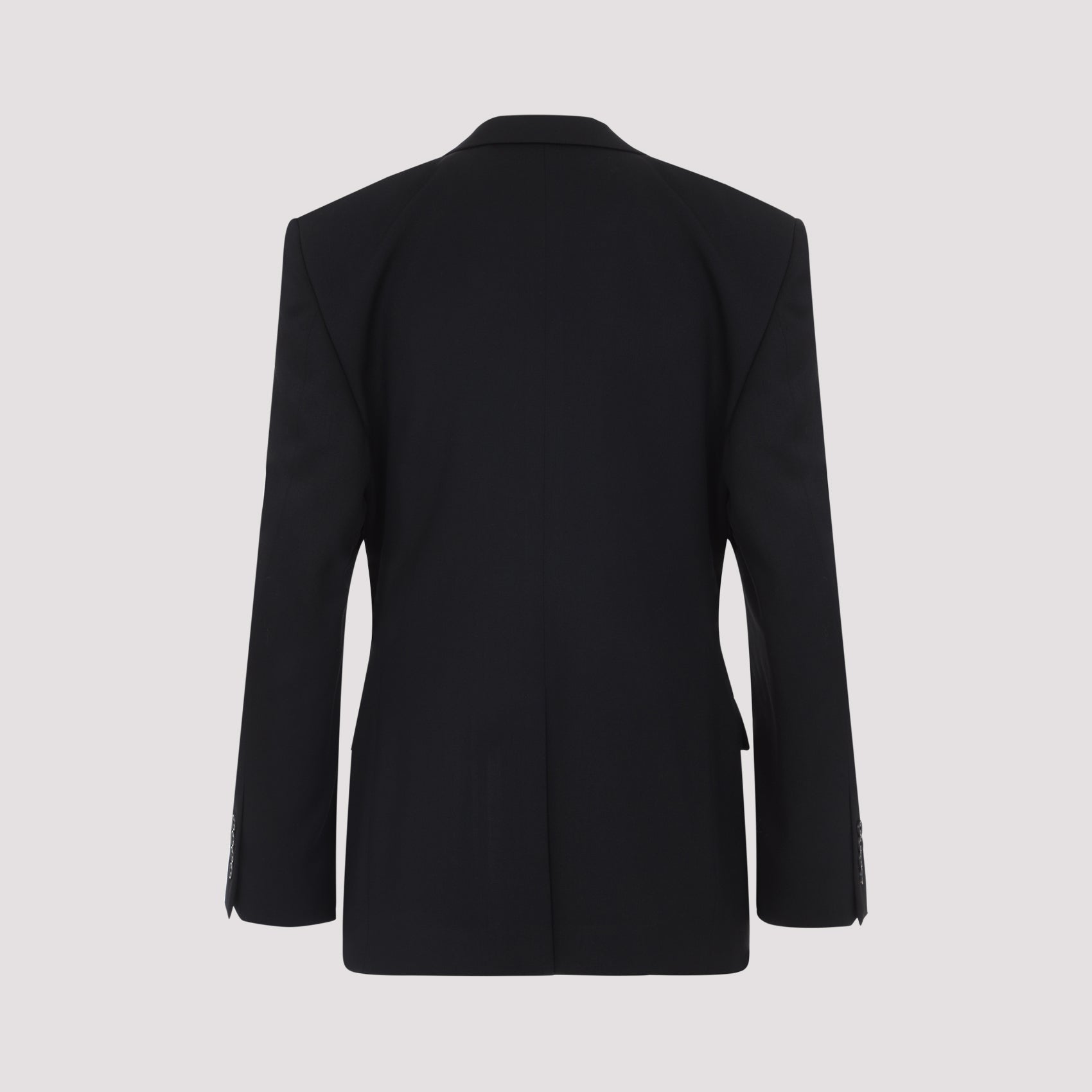 Tailored Black Cotton Jacket With Notched Lapels