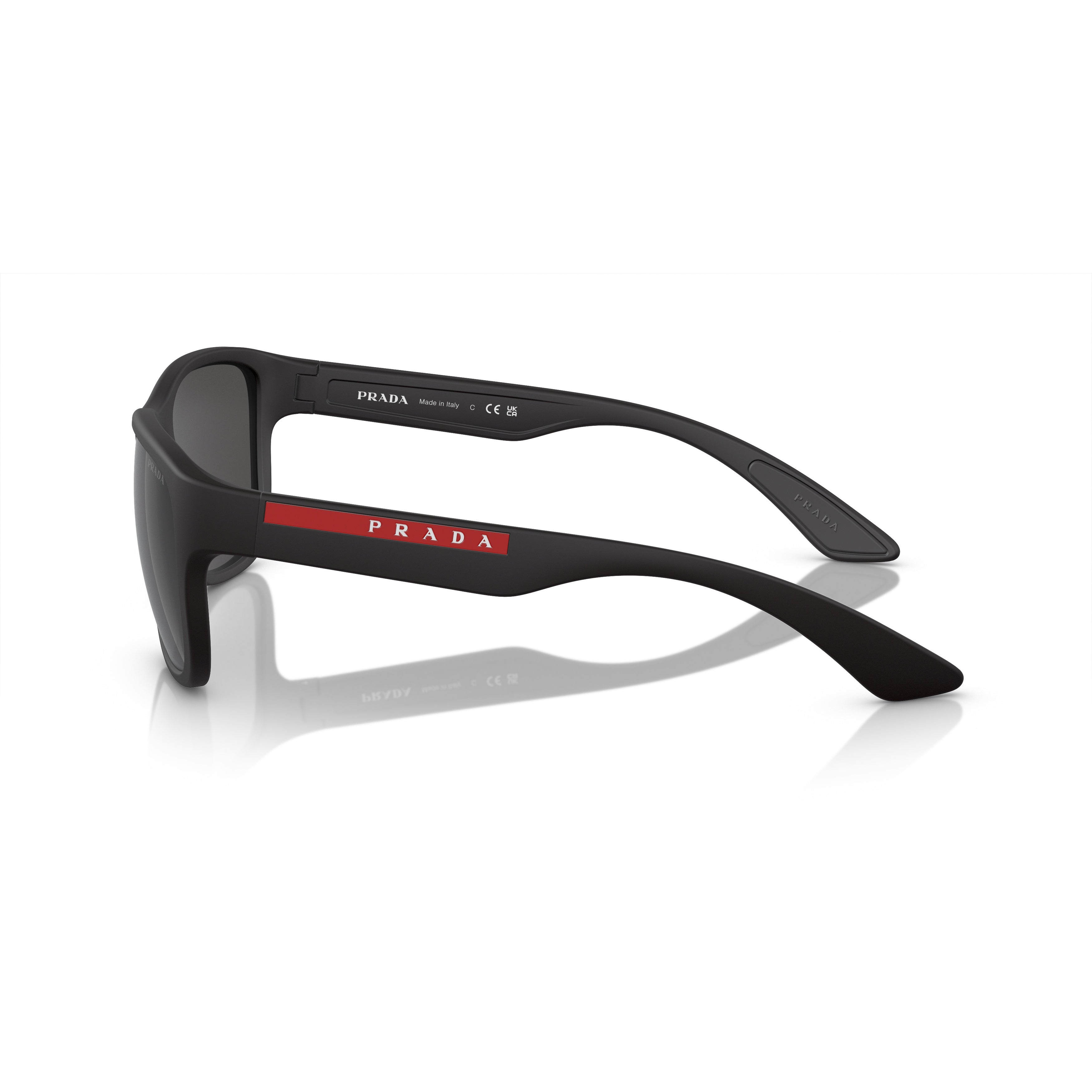 0ps 01us Rectangular Matte Black Nylon Sunglasses