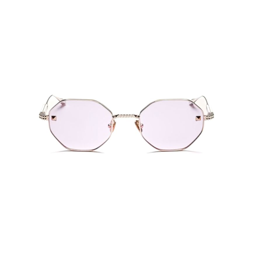 V - Stud Octagonal Frame Sunglasses