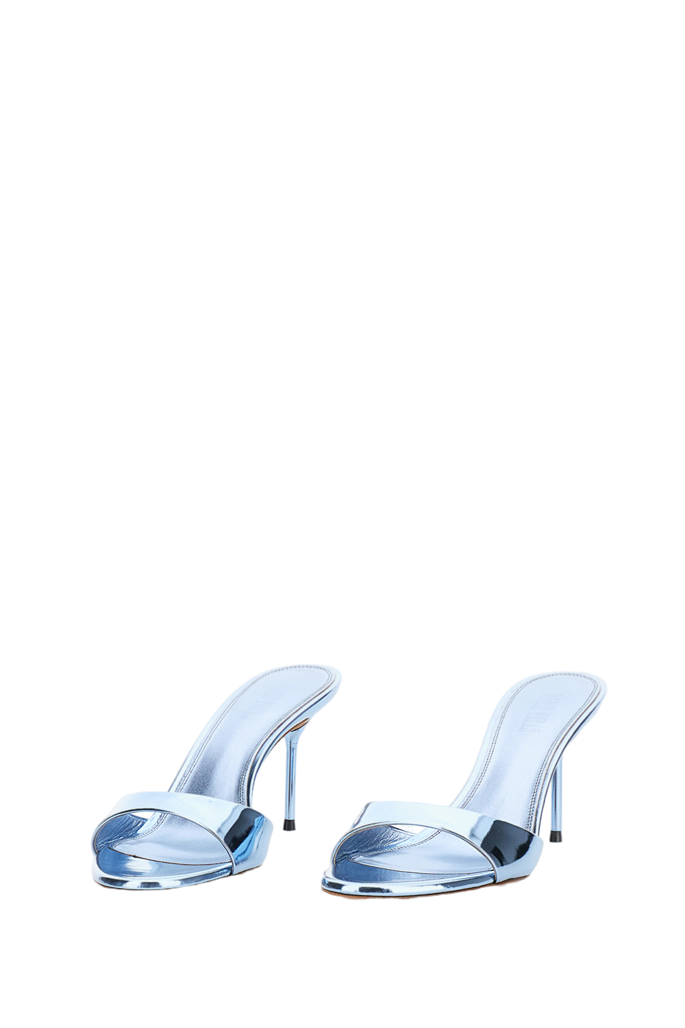 Light Blue Patent Leather Mule Sandals
