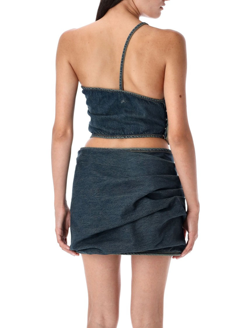 Floral Detail One-Shoulder Top