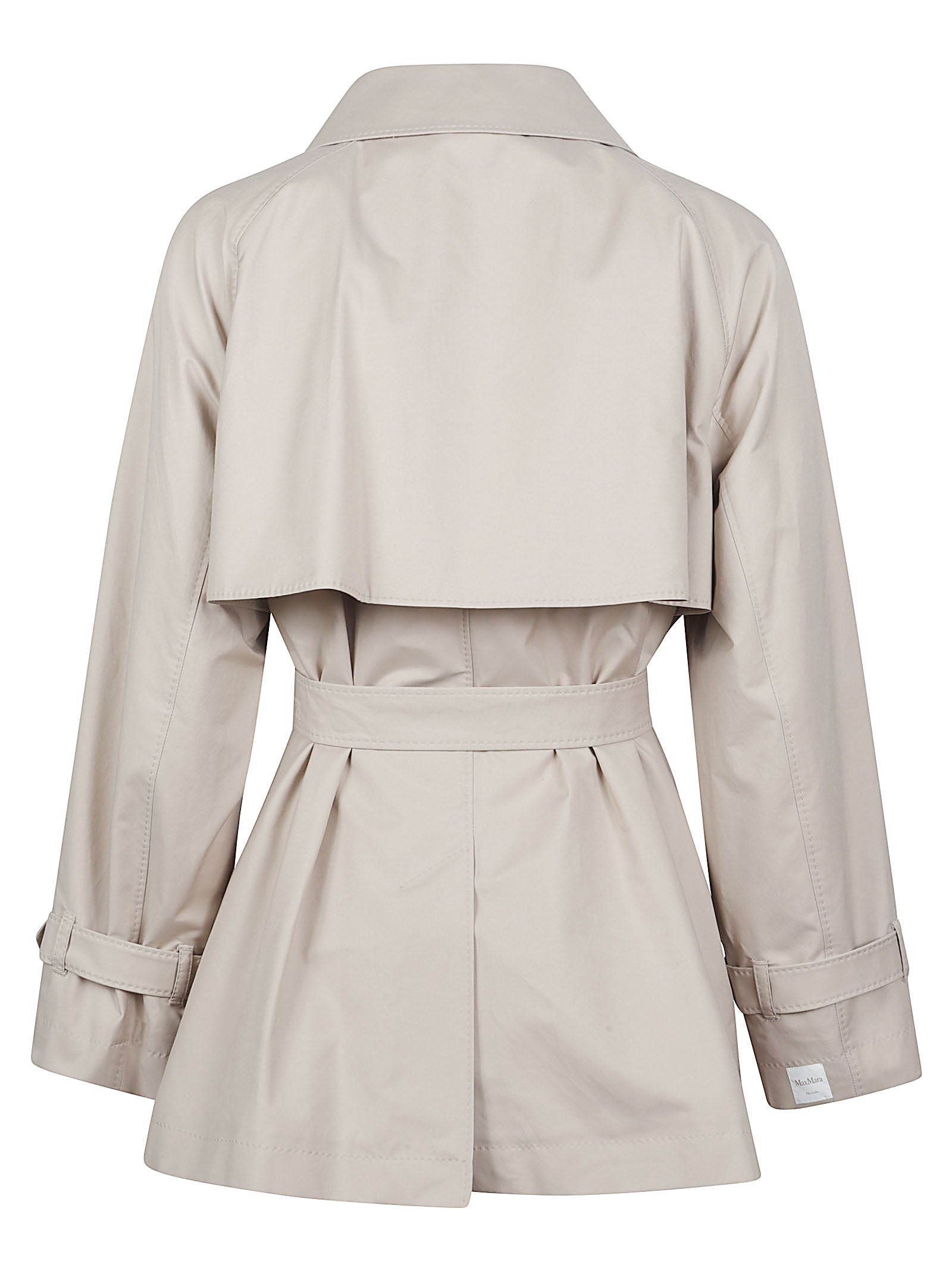 Short Trench Coat with Double-Breasted Front