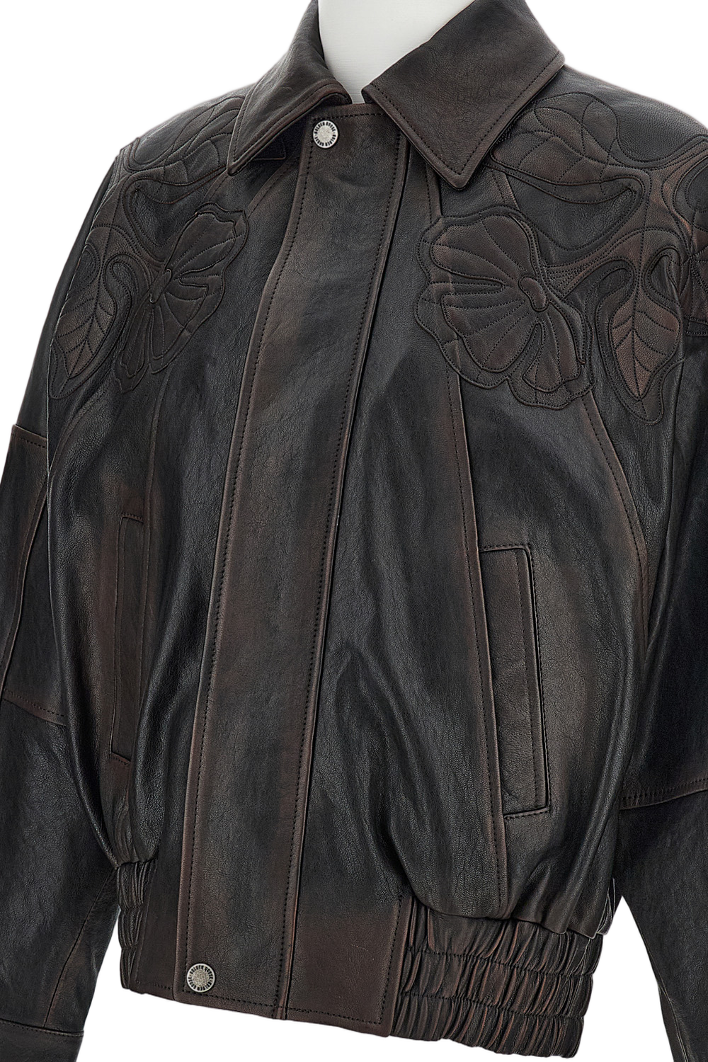 Nappa Leather Jacket With Embroidery