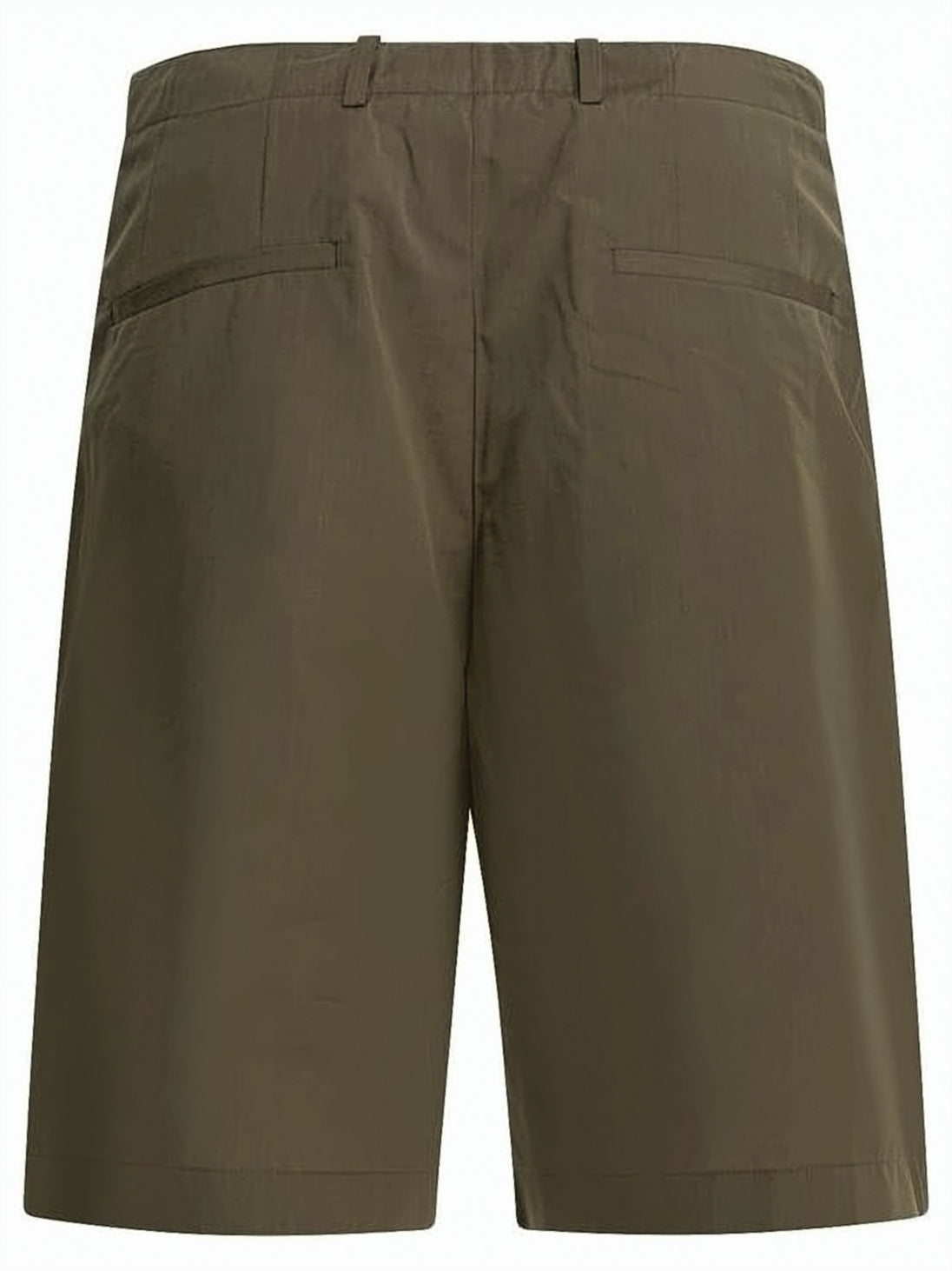 Tailored Brown Shorts With Flat Front And Button Closure