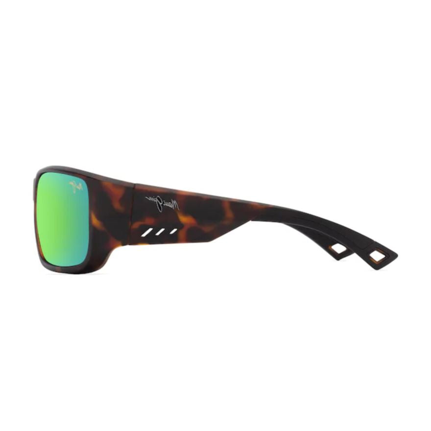 Keha Rectangular Tortoiseshell Sunglasses with Green Mirrored Lenses