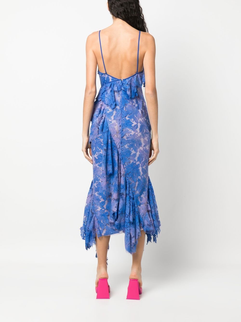 Thelma Violet Lace Draped Midi Dress