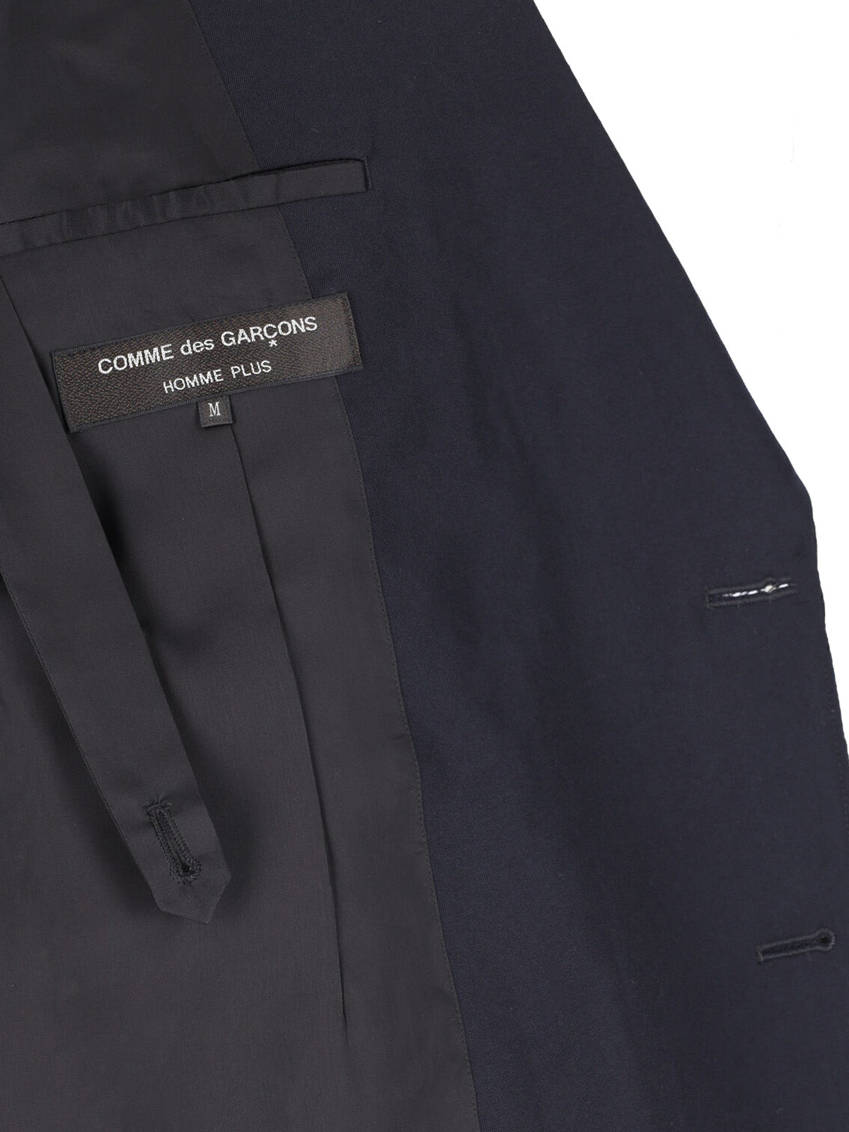 Navy Double-Breasted Wool Fabric Blazer