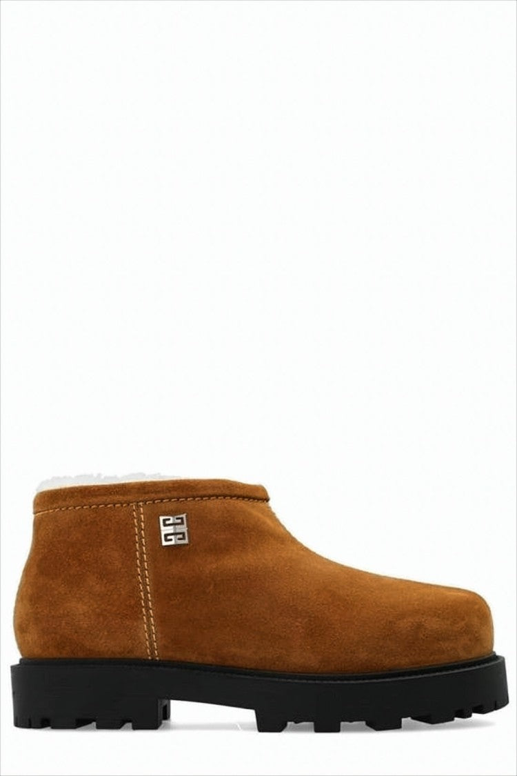 Luxurious Suede Ankle Boots with Rugged Sole