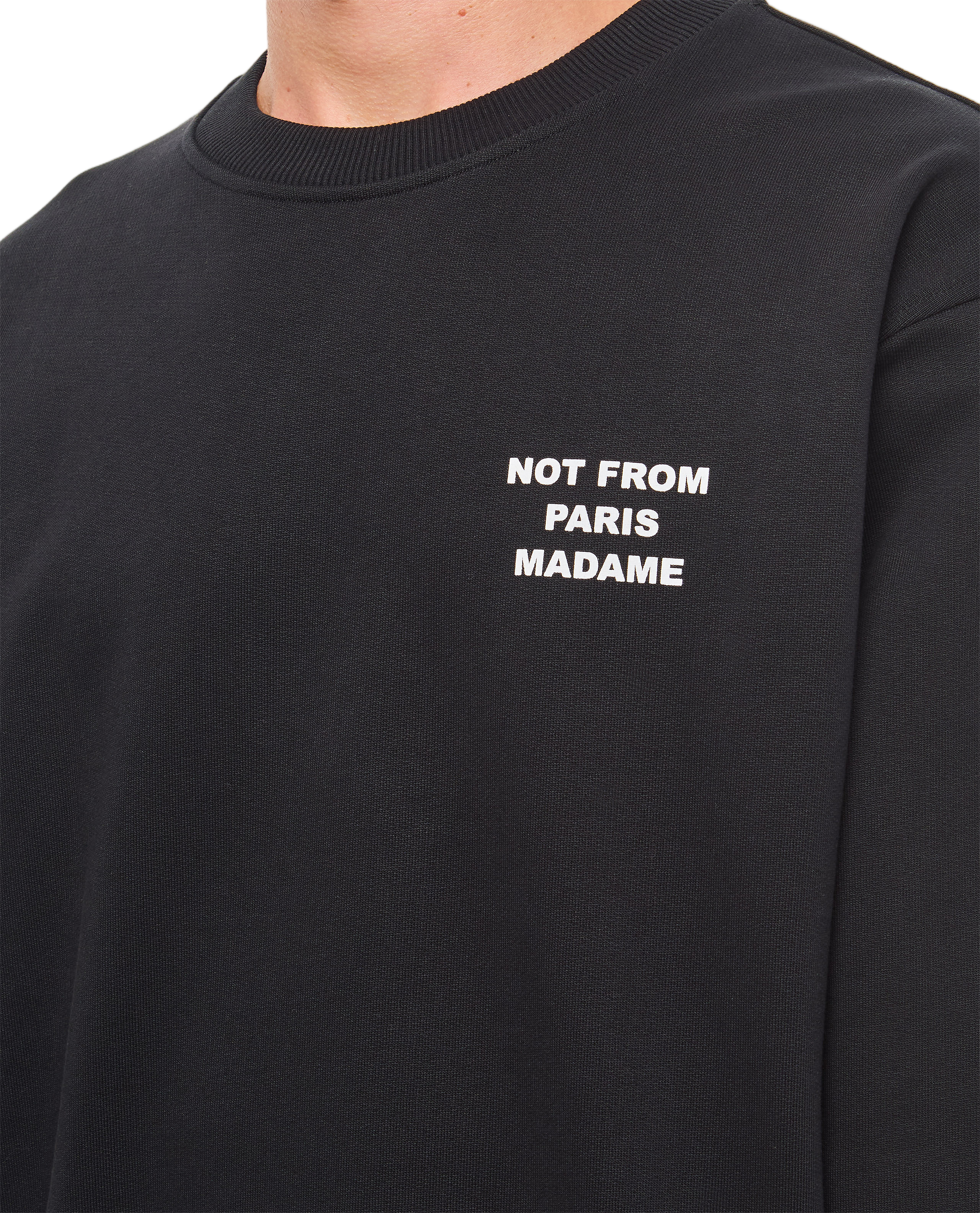 Black Slogan Heavyweight Cotton Crew-Neck Sweatshirt