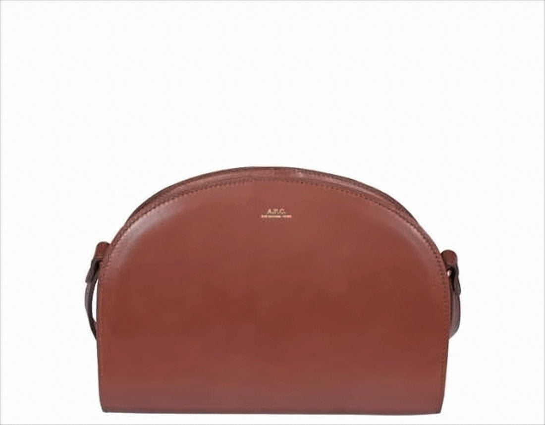 Smooth Leather Half-Moon Small Shoulder Bag