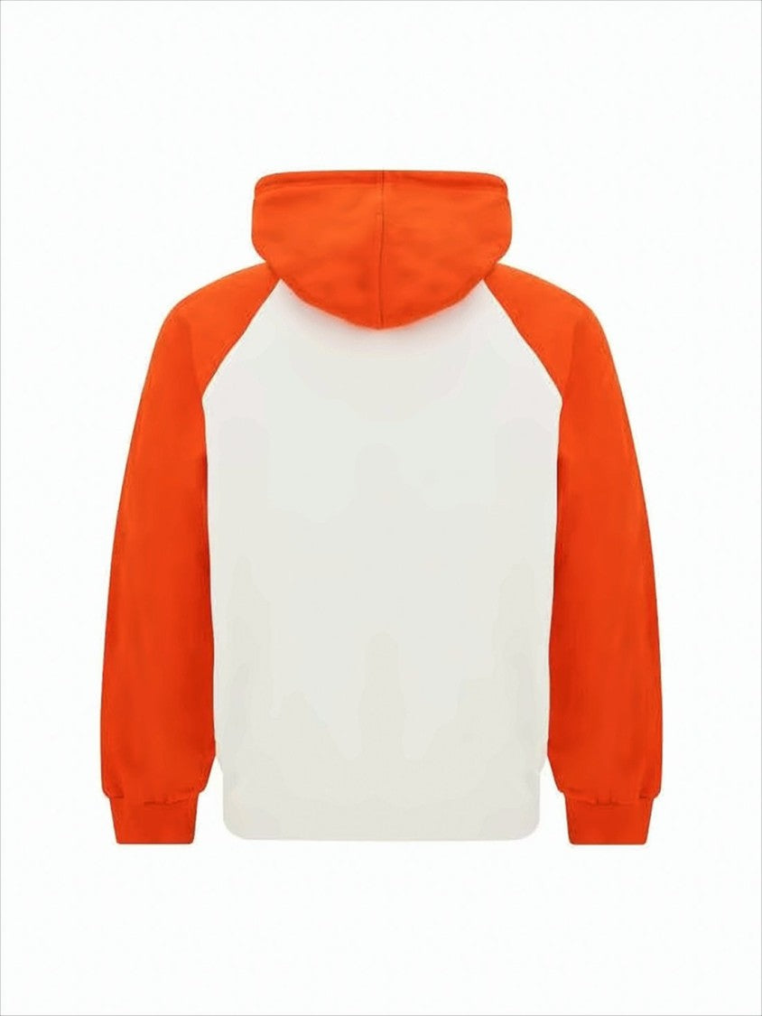 Two-Tone Hooded Sweatshirt with Embroidered Logo