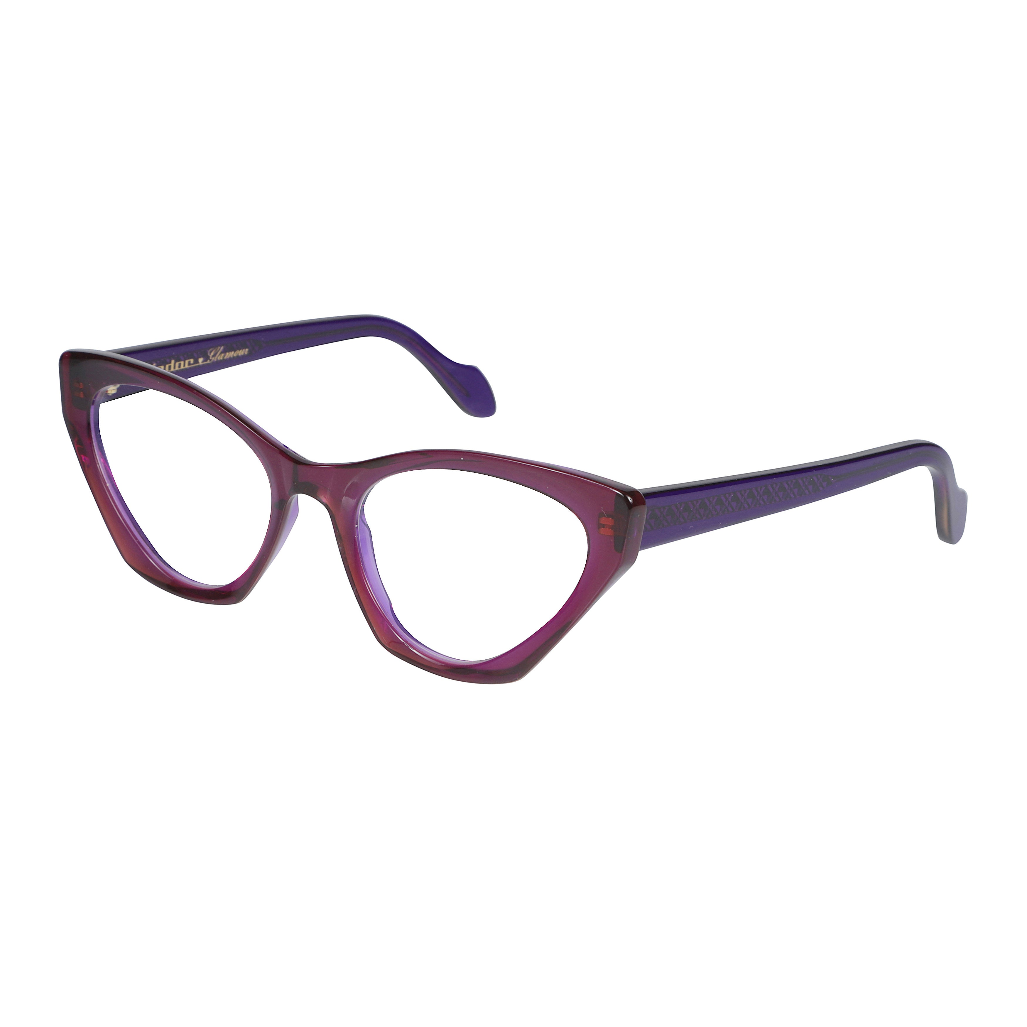 Coachella Glamour Translucent Deep Purple Cat-Eye Sunglasses