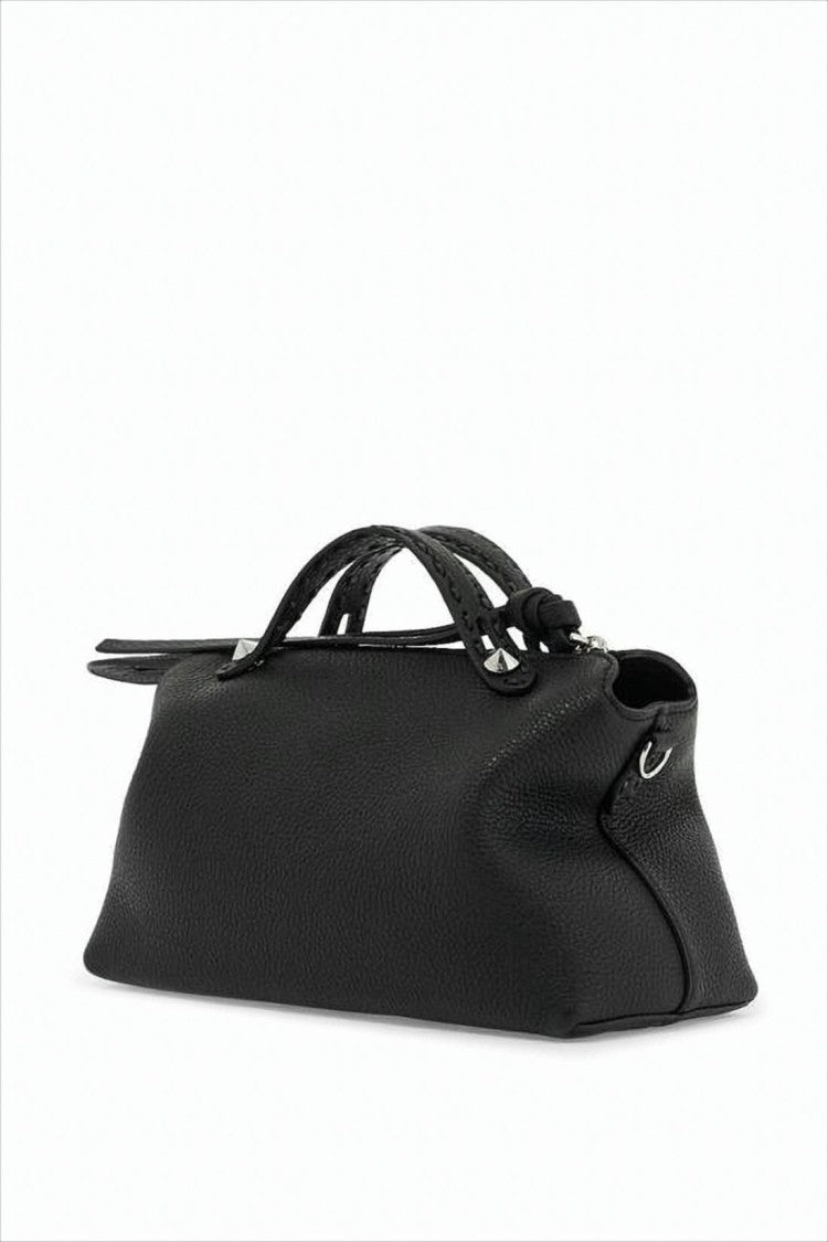 Textured Calf Leather Shoulder Bag