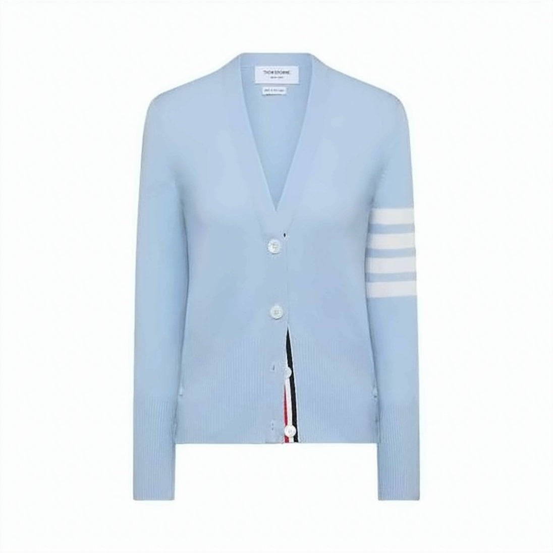 Light Blue Cashmere Cardigan with V-Neck