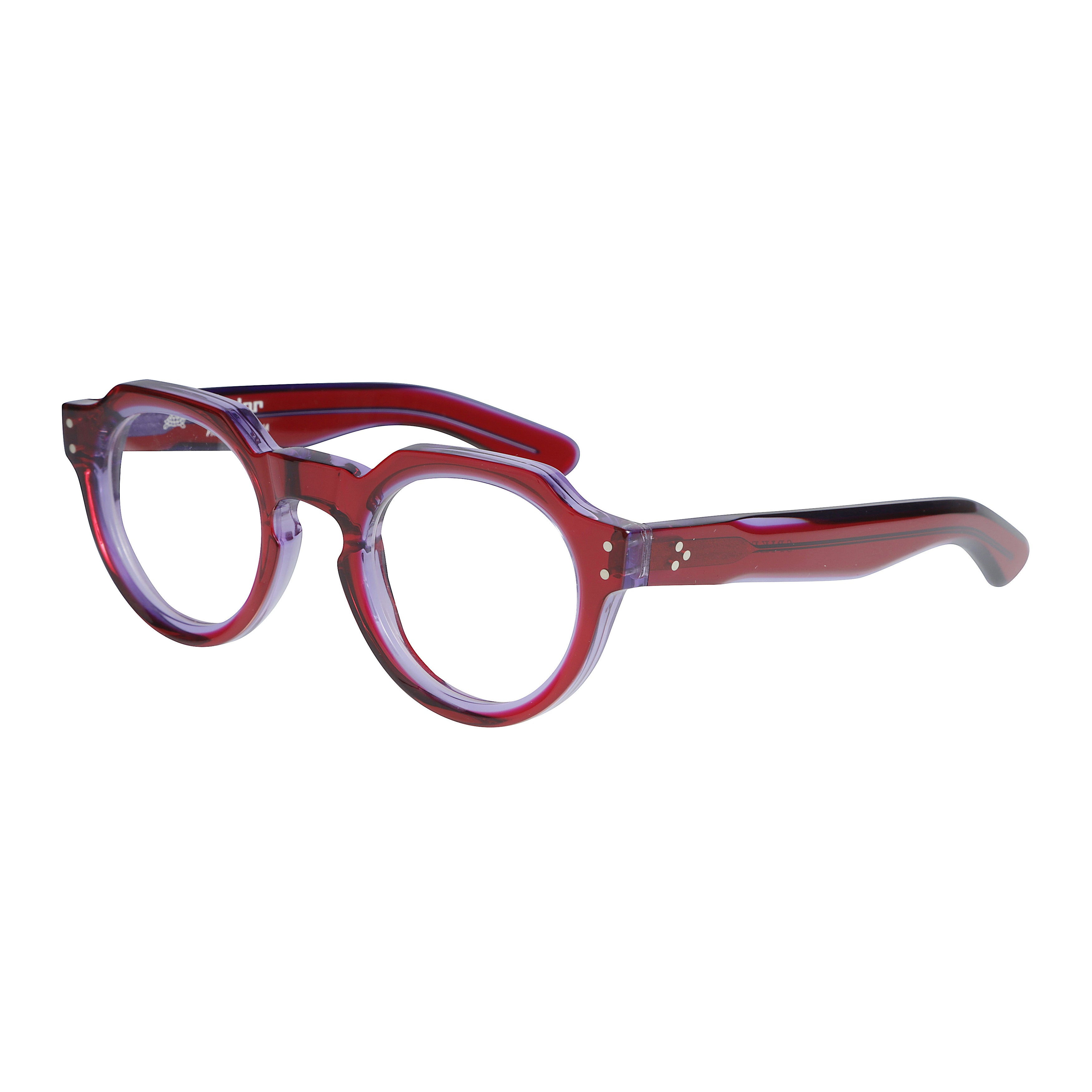 Spike Bold Translucent Red Eyeglasses with Riveted Details