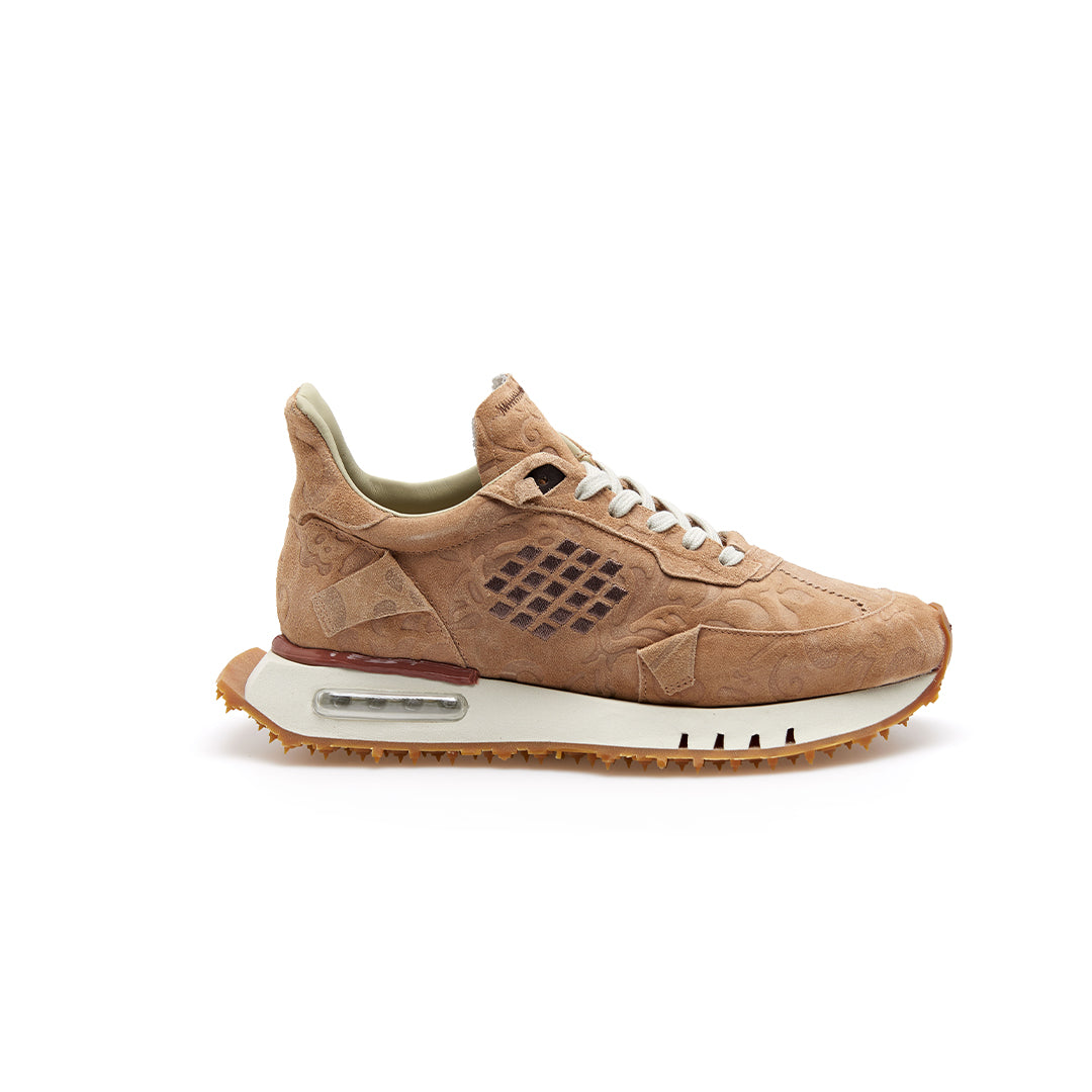 Space Race - Waxed Printed Suede Sneakers
