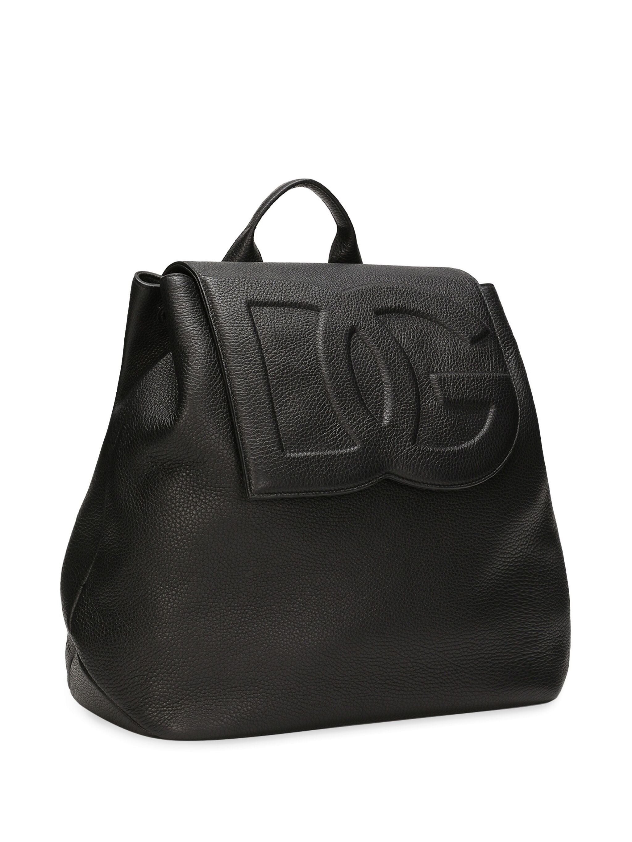Black Deerskin 3D Embossed Logo Backpack