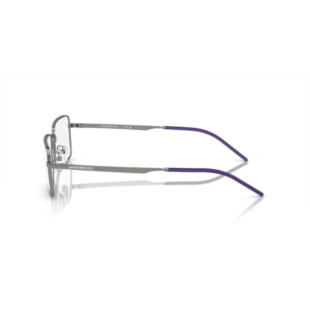 1153 Vista Rectangular Metal Frame Eyeglasses with Purple Tips