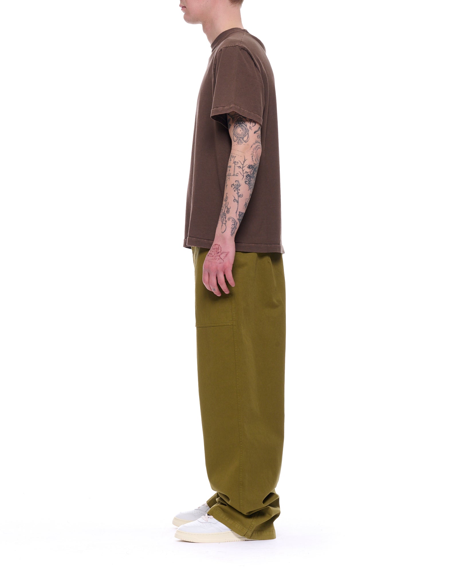 Olive Green Sasha Oversized Cotton Trousers